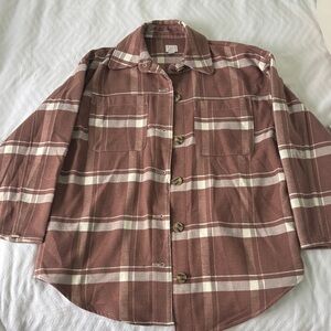 a new day Brown and Cream Plaid Men's Shirt